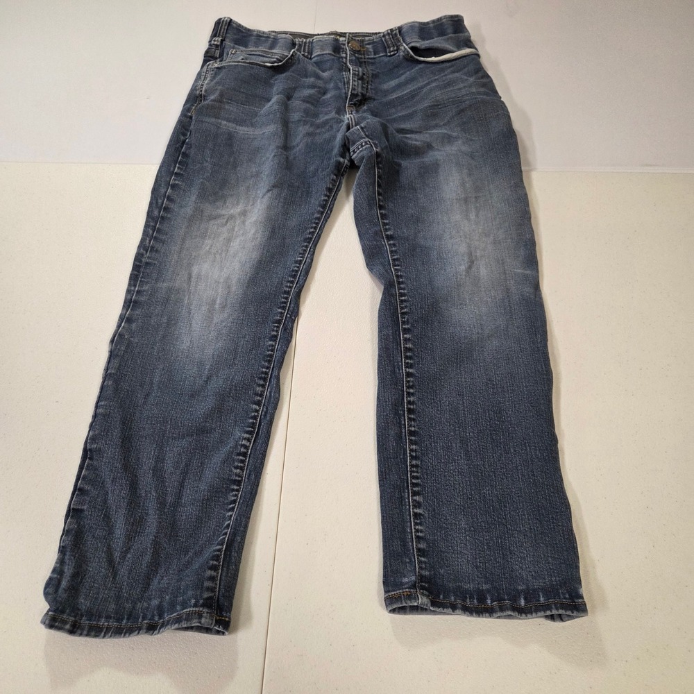 Lee Extreme Motion Athletic Fit Tapered Leg Blue Denim Jeans Mens 35x26.5